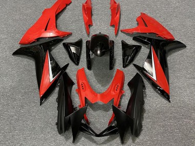 Rojo Brillante & Negro 2011-2024 Suzuki GSXR 600-750 Carenado Moto