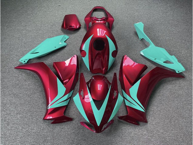 Rojo Brillante & Verde Azulado 2012-2016 Honda CBR1000RR Carenado Moto Rojo Brillante & Verde Azulado 2012-2016 Honda CBR1000RR Carenado Moto
