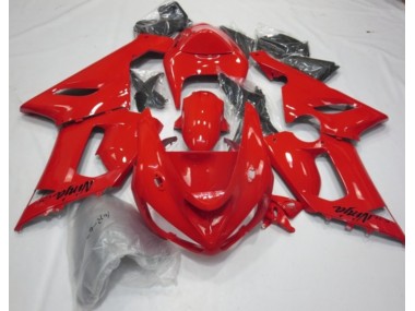 Rojo Brillo 2005-2006 Kawasaki ZX6R Carenado Moto