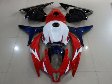 Rojo Brillo / Blanco 2009-2012 Honda CBR600RR Carenado Moto