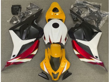 Rojo Brillo Blanco & Amarillo 2009-2012 Honda CBR600RR Carenado Moto