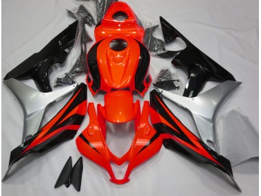 Rojo Brillo Plata & Negro 2007-2008 Honda CBR600RR Carenado Moto
