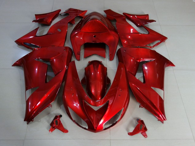 Rojo Brillo Profundo 2006-2007 Kawasaki ZX10R Carenado Moto