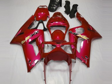 Rojo Caramelo 2003-2004 Kawasaki ZX6R Carenado Moto