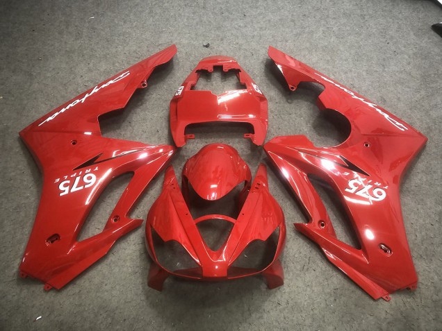 Rojo Con Calcomanías Blancas 2006-2008 Triumph Daytona 675 Carenado Moto