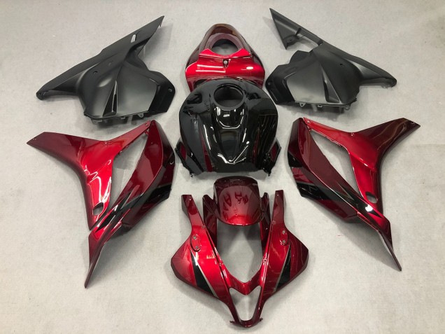 Rojo Intenso Con Negro 2009-2012 Honda CBR600RR Carenado Moto
