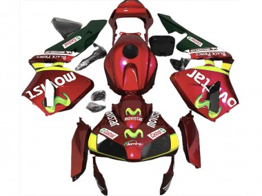 Rojo Intenso Movistar 2003-2004 Honda CBR600RR Carenado Moto