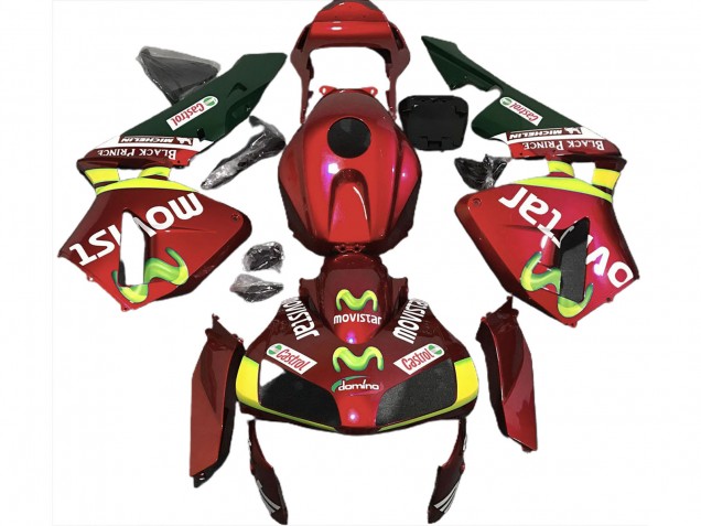 Rojo Intenso Movistar 2003-2004 Honda CBR600RR Carenado Moto Rojo Intenso Movistar 2003-2004 Honda CBR600RR Carenado Moto