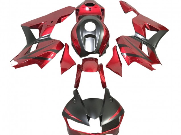 Rojo Intenso & Negro Mate 2013-2023 Honda CBR600RR Carenado Moto