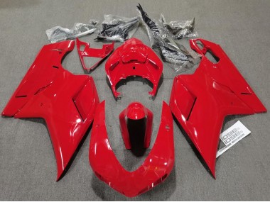 Rojo Liso Brillante 2007-2014 Ducati 848 1098 1198 Carenado Moto