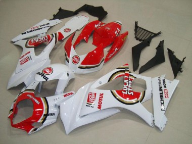 Rojo Lucky Strike 2007-2008 Suzuki GSXR 1000 Carenado Moto