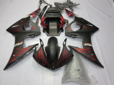 Rojo Mate Llama 2003-2004 Yamaha R6 Carenado Moto