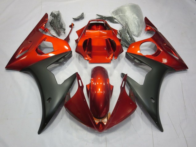 Rojo / Naranja Mate 2003-2004 Yamaha R6 Carenado Moto