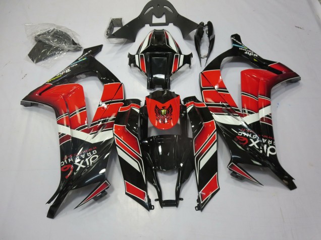 Rojo Negro Especial 2011-2015 Kawasaki ZX10R Carenado Moto