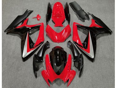 Rojo Negro Estilo OEM 2006-2007 Suzuki GSXR 600-750 Carenado Moto