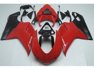 Rojo Negro Mate 2007-2014 Ducati 848 1098 1198 Carenado Moto