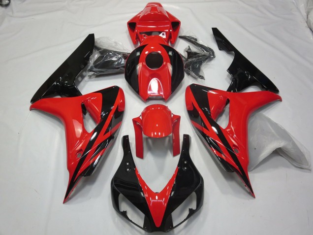 Rojo Negro OEM Estilo Sin Calcomanías 2006-2007 Honda CBR1000RR Carenado Moto Rojo Negro OEM Estilo Sin Calcomanías 2006-2007 Honda CBR1000RR Carenado Moto