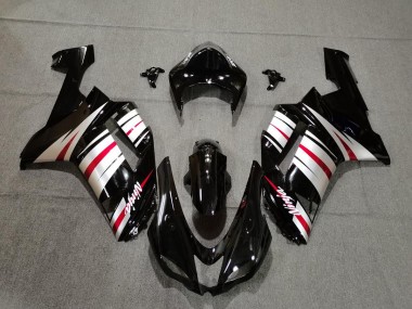 Rojo Plata & Negro 2007-2008 Kawasaki ZX6R Carenado Moto