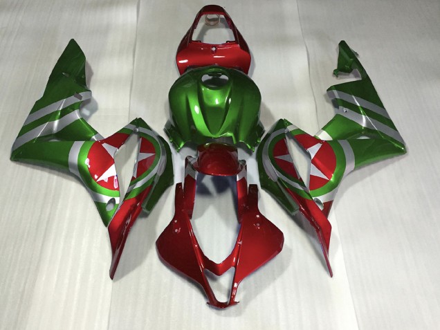Rojo & Verde Capitán América 2007-2008 Honda CBR600RR Carenado Moto Rojo & Verde Capitán América 2007-2008 Honda CBR600RR Carenado Moto