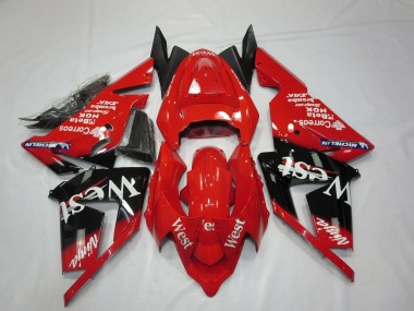Rojo West 2004-2005 Kawasaki ZX10R Carenado Moto