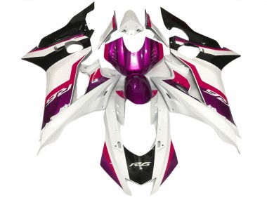 Rosa & Blanco Brillante 2017-2021 Yamaha R6 Carenado Moto