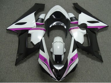Rosa Blanco & Negro 2005-2006 Kawasaki ZX6R Carenado Moto
