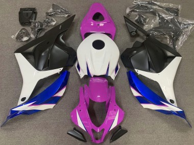 Rosa Brillo Blanco & Azul 2009-2012 Honda CBR600RR Carenado Moto