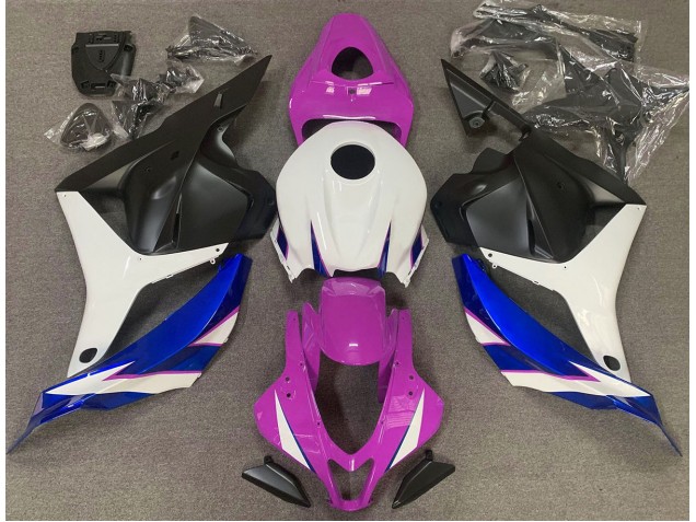 Rosa Brillo Blanco & Azul 2009-2012 Honda CBR600RR Carenado Moto