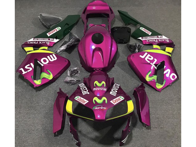 Rosa Fuerte Movistar 2003-2004 Honda CBR600RR Carenado Moto Rosa Fuerte Movistar 2003-2004 Honda CBR600RR Carenado Moto