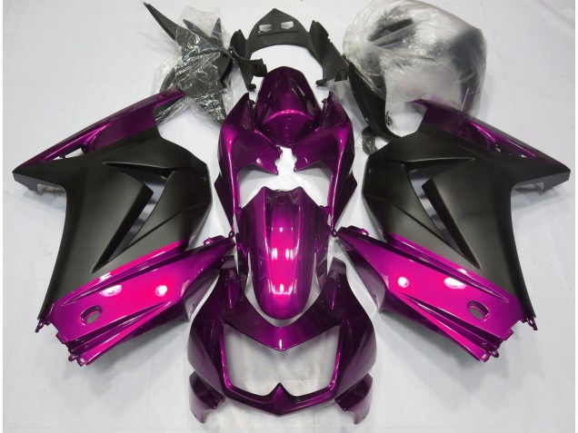 Rosa & Negro Mate 2008-2012 Kawasaki Ninja 250 Carenado Moto