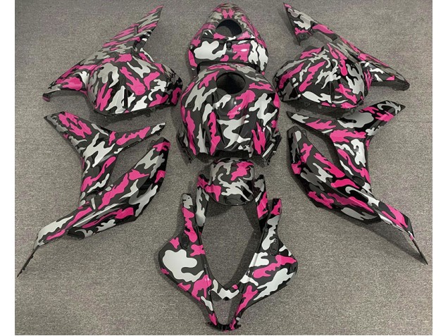 Rosa & Plata Camuflaje 2009-2012 Honda CBR600RR Carenado Moto