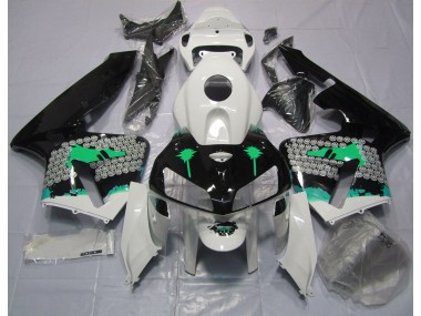 Salpicadura Turquesa Sobre Negro Brillante 2005-2006 Honda CBR600RR Carenado Moto