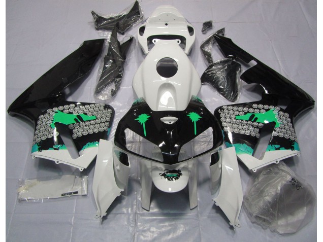 Salpicadura Turquesa Sobre Negro Brillante 2005-2006 Honda CBR600RR Carenado Moto