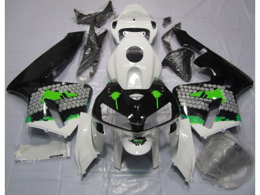 Salpicadura Verde Sobre Negro Brillante 2005-2006 Honda CBR600RR Carenado Moto