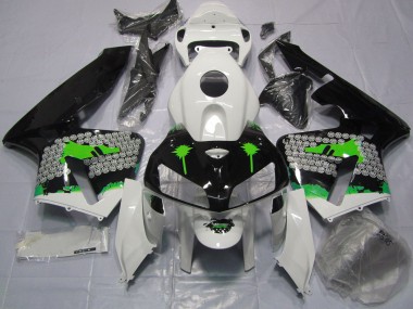Salpicadura Verde Sobre Negro Brillante 2005-2006 Honda CBR600RR Carenado Moto