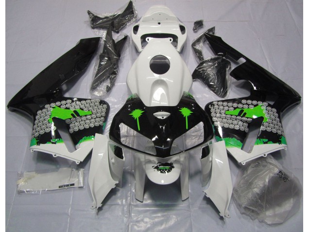 Salpicadura Verde Sobre Negro Brillante 2005-2006 Honda CBR600RR Carenado Moto