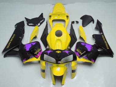 Salpicaduras De Amarillo Brillante & Morado 2005-2006 Honda CBR600RR Carenado Moto