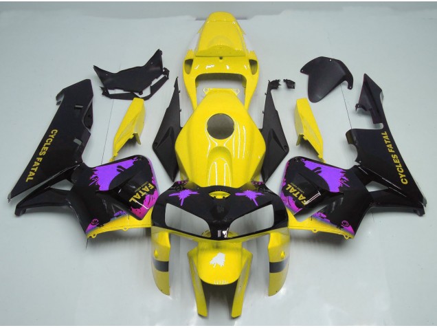 Salpicaduras De Amarillo Brillante & Morado 2005-2006 Honda CBR600RR Carenado Moto