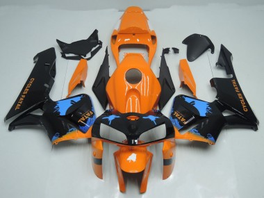 Salpicaduras De Naranja & Negro 2005-2006 Honda CBR600RR Carenado Moto