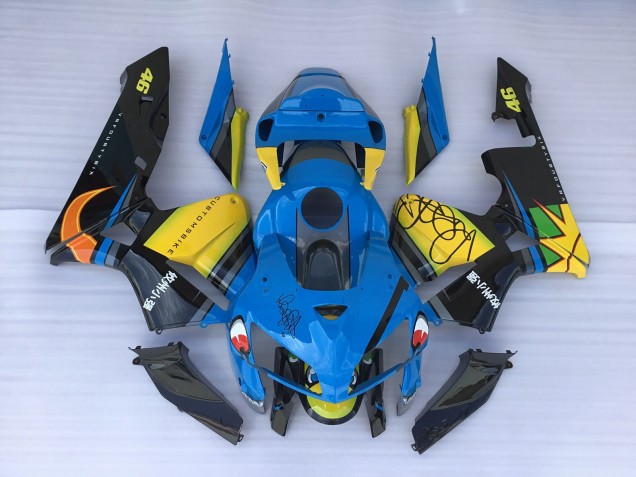 Tiburón Azul & Amarillo 2005-2006 Honda CBR600RR Carenado Moto