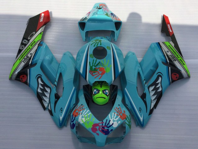 Tiburón Azul Claro 2004-2005 Honda CBR1000RR Carenado Moto