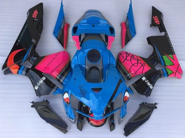 Tiburón Azul & Rosa 2005-2006 Honda CBR600RR Carenado Moto