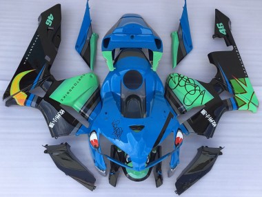 Tiburón Azul & Verde 2005-2006 Honda CBR600RR Carenado Moto