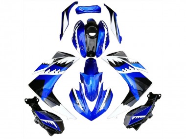 Tiburón Blanco Azul & Negro 2015-2018 Yamaha R3 Carenado Moto