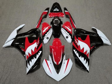 Tiburón Blanco & Rojo 2015-2018 Yamaha R3 Carenado Moto
