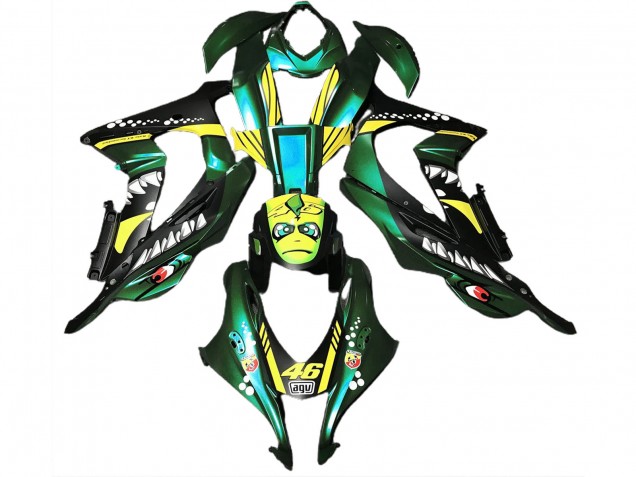 Tiburón Verde Bosque 2016-2019 Kawasaki ZX10R Carenado Moto