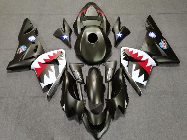Tiburón Verde Militar 2004-2005 Kawasaki ZX10R Carenado Moto