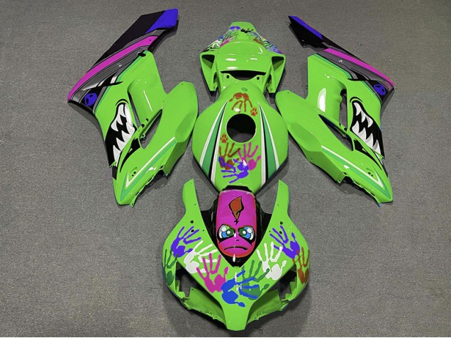 Tiburón Verde & Morado 2004-2005 Honda CBR1000RR Carenado Moto