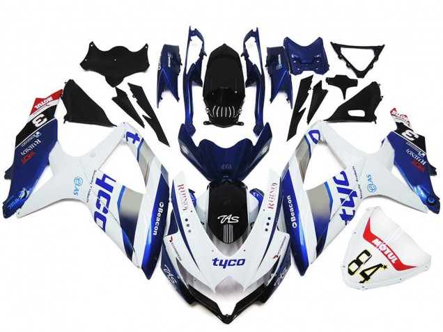 Tyco Estilo Personalizado Brillante 2008-2010 Suzuki GSXR 600-750 Carenado Moto Tyco Estilo Personalizado Brillante 2008-2010 Suzuki GSXR 600-750 Carenado Moto
