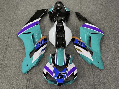 Verde Azulado 6 2004-2005 Honda CBR1000RR Carenado Moto